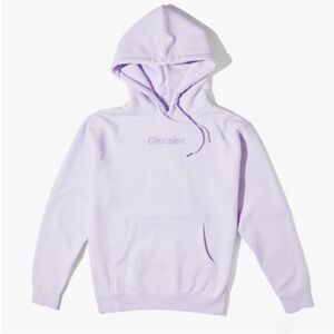 GLOSSIER | Lavender Purple Embroidered Hoodie | M